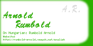 arnold rumbold business card